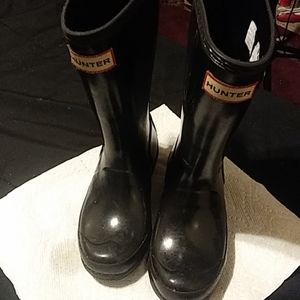 Black snow and rain boots